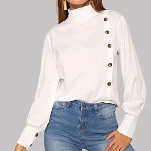 SHEIN white button down blouse